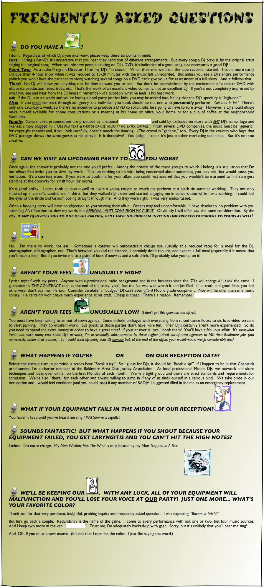   HOME      ABOUT JOE      FREQUENTLY ASKED QUESTIONS      CONSUMER INFORMATION      MUSIC      INVITATIONS....        
