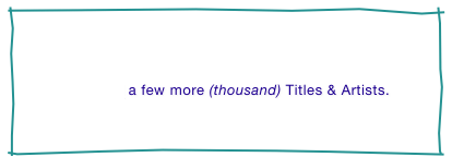 


SEARCH a few more (thousand) Titles & Artists.
   