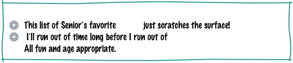 ABOUT JOE
This list of Senior’s favorite MUSIC just scratches the surface! 
 I’ll run out of time long before I run out of ACTIVITIES, GAMES & CONTESTS! All fun and age appropriate.